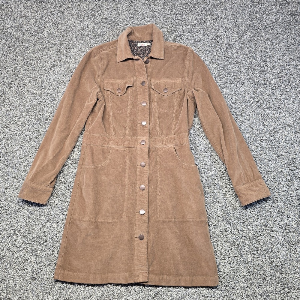 Faherty Softstretch Cord Michelle Dress Womens Size 6 Brown Corduroy Organic